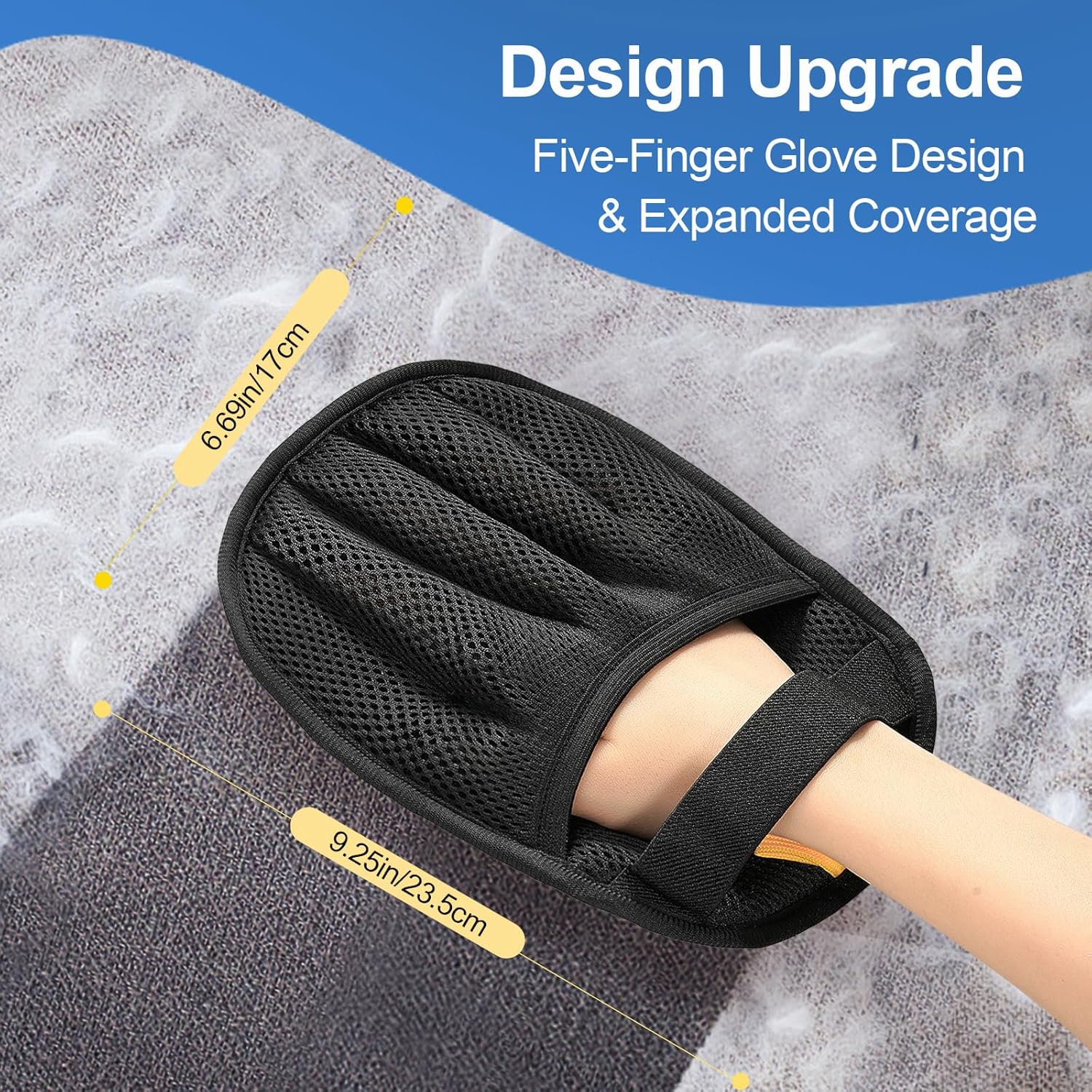 Pet Hair Removal Tool for Cats & Dogs, 2025 New Upgraded Electrostatic Gloves for Pet Hair, Reusable Pet Hair Remover Tool for Couch, Furniture, Carpet, Curtain & Car Seat (Blue)