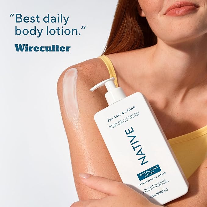 Native Body Lotion Contains Naturally Derived Plant-Based Moisturizers for Women and Men | Restores Dry Skin, Sea Salt & Cedar, 16.5 fl oz