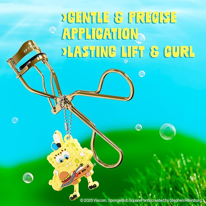 wet n wild Eyelash Curler & Charm, Gentle Silicone Cushion Pad, Curls & Lifts Lashes – Spongebob