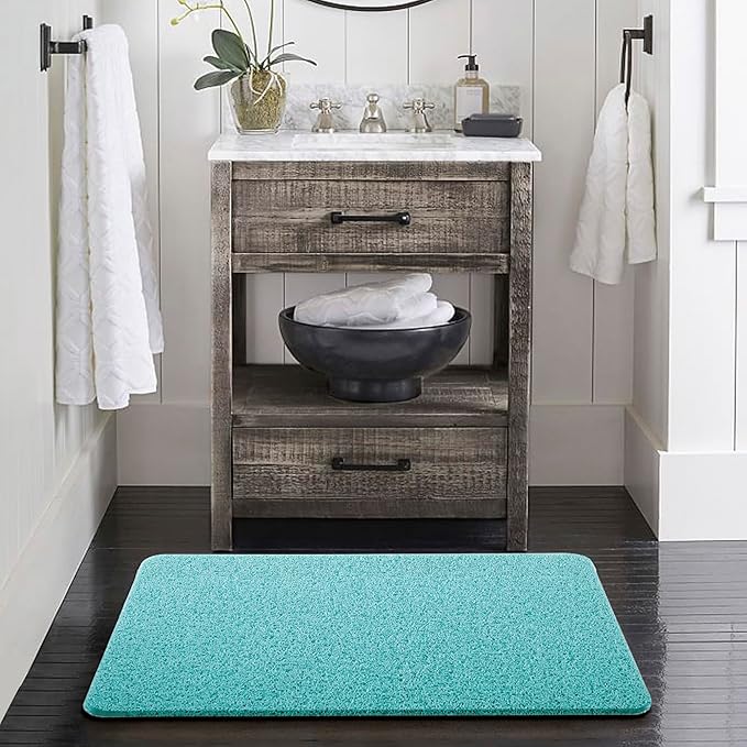 Asvin Soft Textured Bath, Shower, Tub Mat, 24x32 Inch, Phthalate Free, Non Slip Comfort Bathtub Mats with Drain, PVC Loofah Bathroom Mats for Wet Areas, Quick Drying
