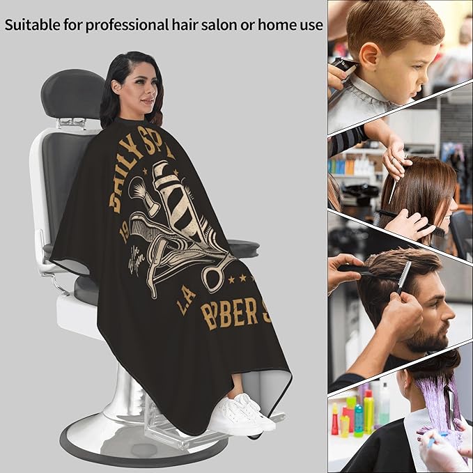 Adult Barber Cape, Professional Salon Haircut Capes, Haircut Kit Hairdressing Apron for Home Salon Barbershop