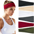 Headbands for Women Non-Slip Workout Hair Bands, 6 Pack Stretchy Athletic Soft Sweatbands, Elastic Cloth Fabric Headband, Fashion Head Bands for Yoga Running Sports Gym Sports Exercise