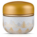 Body Powder Powder Case with Powder Puff Powder Container Tea Canister for Baby and Adult Body Talcum Powder Tea Box (Yellow Sea)