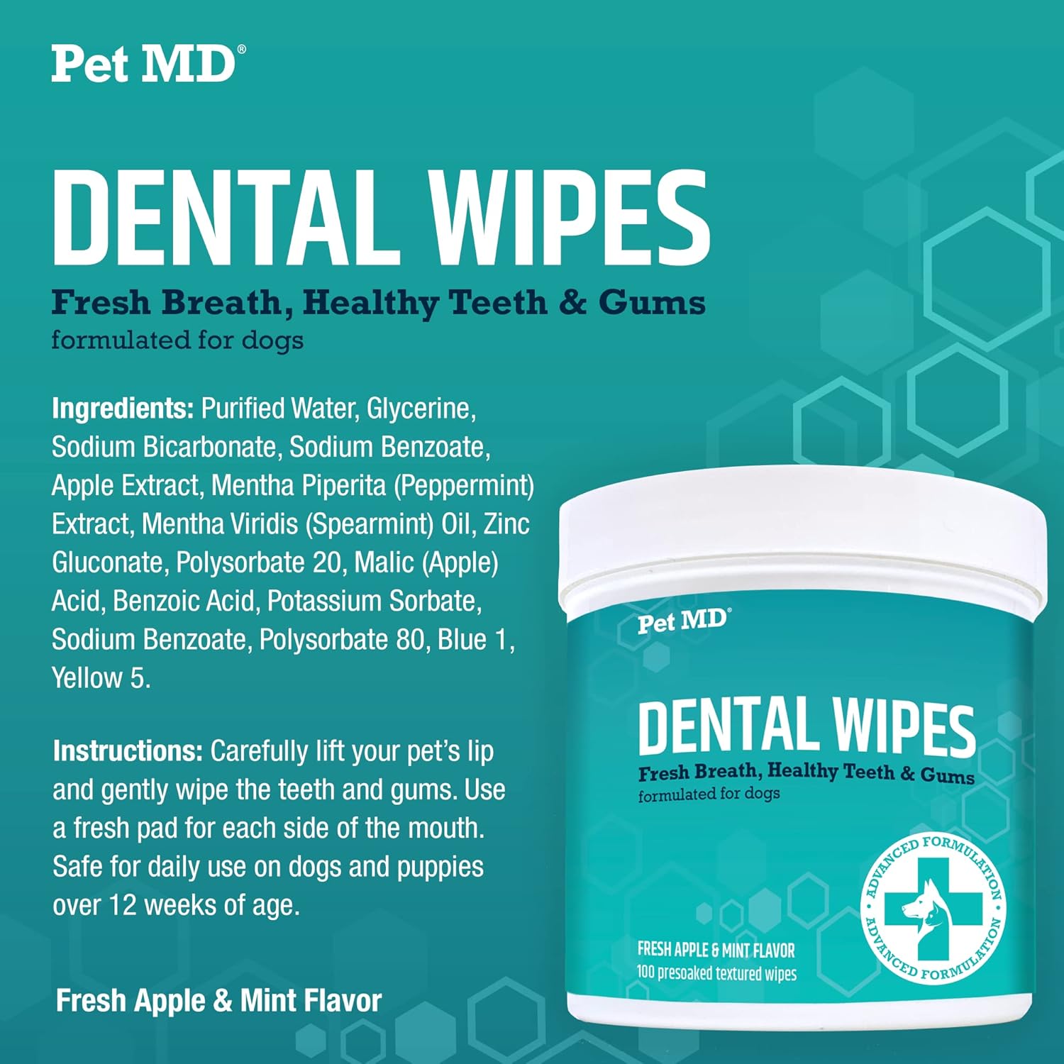 Pet MD Proden PlaqueOff & Dental Wipes for Dogs