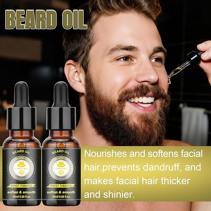XIKEZAN Gifts for Men, Beard Kit for Mens Care & Grooming with Sweet Tobacco Beard Oils,Wash,Conditioner,Balm,Brush,Comb,Scissors,Cool Birthday Valentines Fathers Christmas Gifts for Men Him Husband