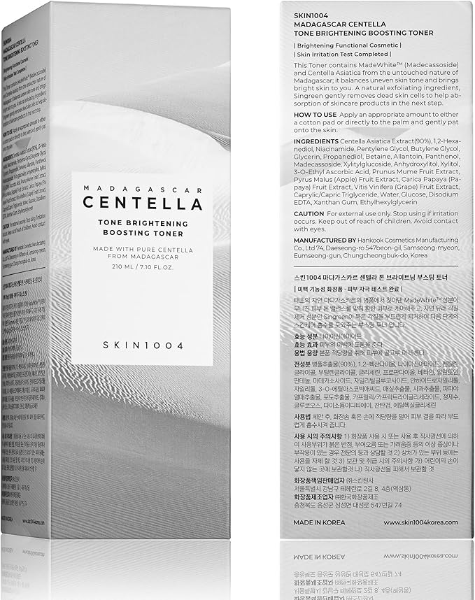 SKIN1004 Tone Balancing Boosting Toner, Korean Face Toner for Uneven Skin Tone, Centella Toner with Niacinamide & MadeWhite, Gentle Exfoliating, Radiant Skin, Korean Skin Care, 7.10 fl.oz / 210ml