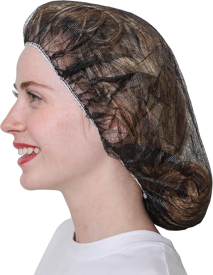 Unisex Polypropylene Bouffant Caps [100 | 1000 | BLACK | WHITE | BLUE | RED |ORANGE | GREEN | 21" | 24" | 28"]