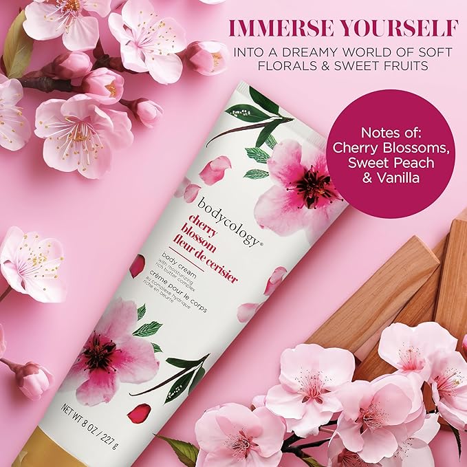 Bodycology Shea Butter Body Cream, Cherry Blossom, 8 oz