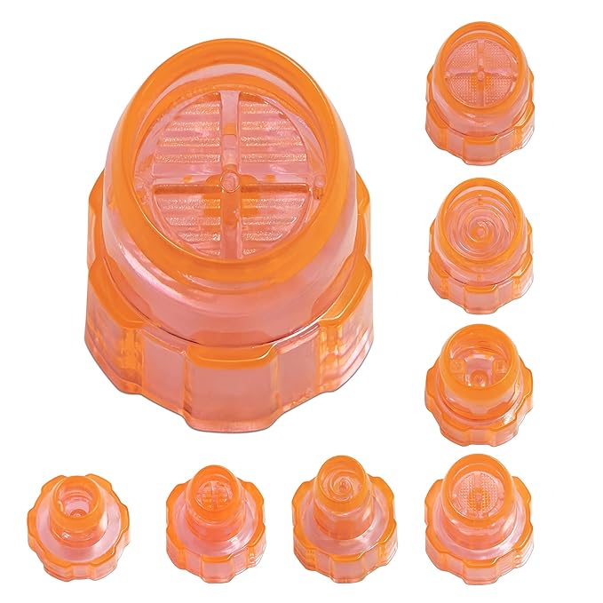 Plastic Cap Beaty Machine Spare Parts Water Peeling Tips 8pcs Per Set For Elitzia ETNS900 ETAF131T (Orange)
