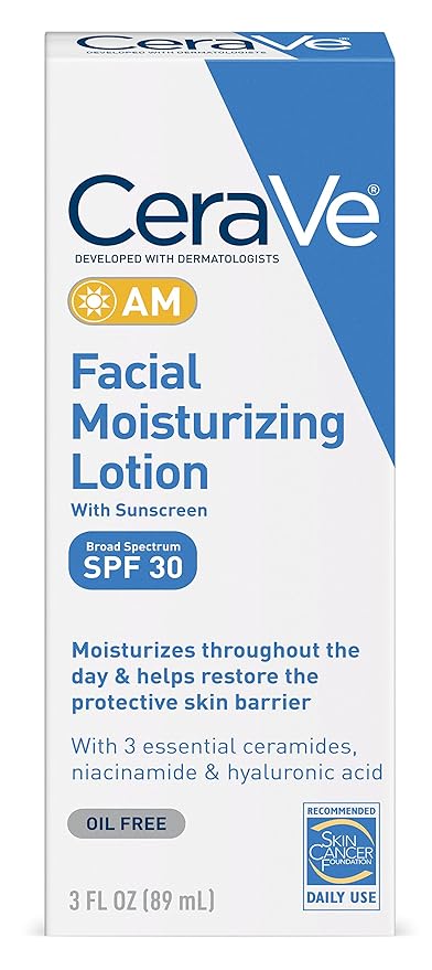 CeraVe Facial Moisturizing Lotion AM SPF 30 | 3 Ounce | Daily Face Moisturizer with SPF | Fragrance Free