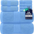 DAN RIVER 8 PC Luxury Bath Towels for Bathroom, 2 Bath, 2 Hand, and 4 Wash Cloths, 600 GSM 100% Ring Spun Cotton Towel Set, Highly Absorbent, Gym, Hotel, and Spa, Medium Blue
