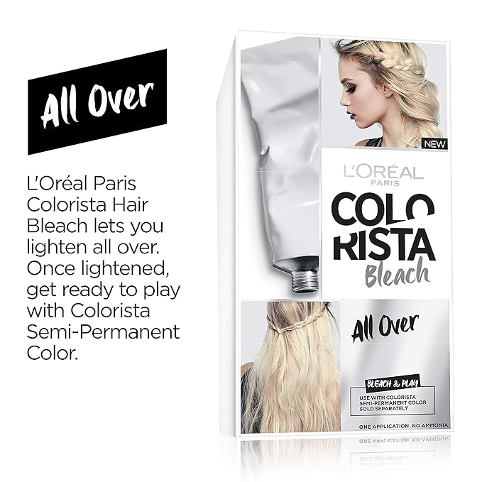 L'Oreal Paris Colorista Hair Bleach, Hair Dye Kit for All Over Blonde Hair Color, 1 Hair Bleach Kit