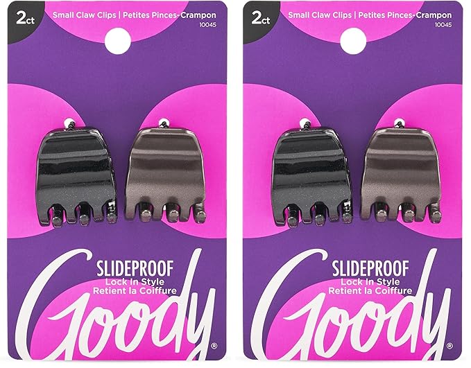 Goody Classics Mini Claw Clips - All Hair Types - Great for Easily Pulling Up Your Hair - Pain-Free Hair Accessories for Women, Men, Boys & Girls (Pack of 2)