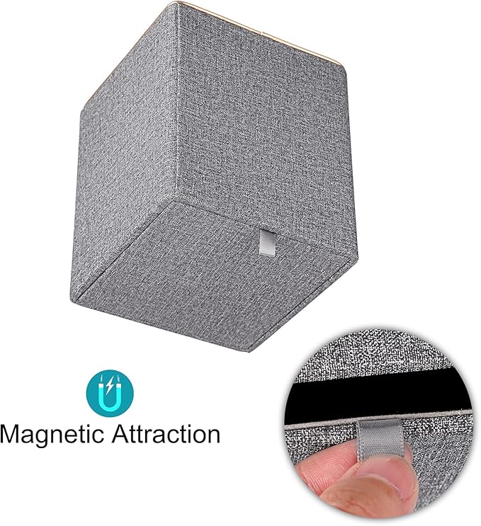 Sumnacon Square Linen Tissue Box Cover - Stylish Cube Tissue Box Holder with Magnetic Bottom, Decorative Tissue Box for Vanity Toilet Tank Dresser Night Stand Table Countertop Office Car, Grey