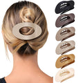 Mesovor 6 Pack Flat Hair Claw Clips, 4.33" Nonslip Large Round Lay Flat Hair Clips | Strong Hold French Flat Hairclips for Lying Down, Yoga, Driving (Neutral Matte)