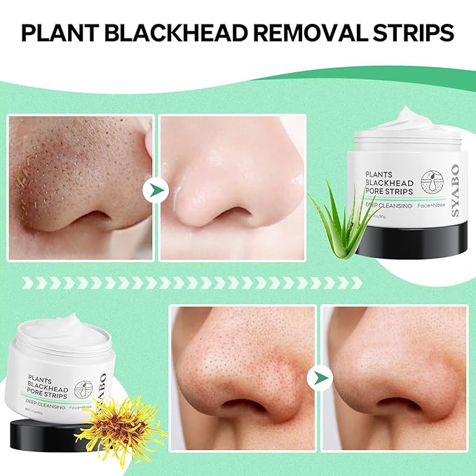 Blackhead Mask for Pore, Blackhead Remover Peel off Strips, Nose Plants Pore Cleanser, Aloe Refreshing Pore Peel Off Mask with 100 pcs Strips (1.7oz)