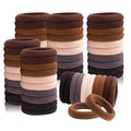 Hair Ties for No Damage, 100 PCS Soft Seamless Cotton & Nylon Elastic Ponytail Holders, Rubber Bands for Thick Hair, Hair Accessories for Girls & Women