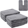 DIMEGON 12 PCS U-Shaped Facial Towels, Split Design, Soft Esthetician Towel, Coral Fleece Face Cloth for Beauty Salons, Skin Care, SPA Centers, Gray