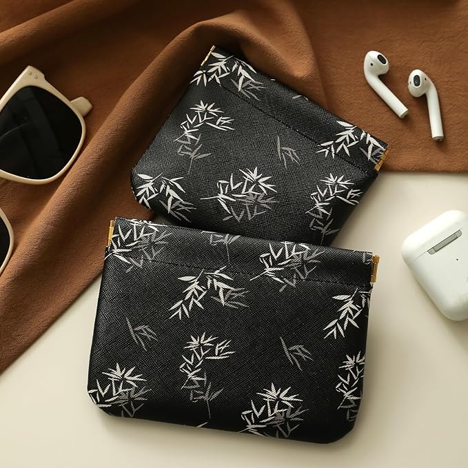 RIGHT AWAY 2 PCS Small Makeup Bag for Purse,Mini Cosmetic Organizer Make Up Bag for Women,Squeeze Coin Purse Pouch,Portable Tiny Makeup Pouches for Cosmetic Accessories,Lipstick, Jewelry, Card, Coins