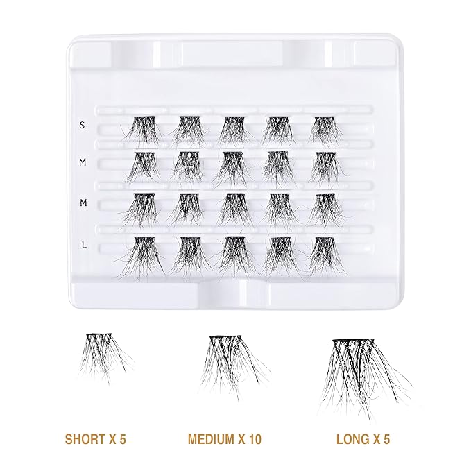 i•ENVY Extended Real Mink Lash Clusters Lashes DIY Salon Lash Extension Apply Underneath Natural Lashes for Perfect Lash Extension Effect, False Eyelashes Reusable