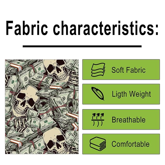 Barber Capes for Men, Hair Cutting Cape with Copper Snaps Closure, Salon Cape for Stylist, Waterproof Large Hairdressing Gown- 63”× 56”, Skull Style