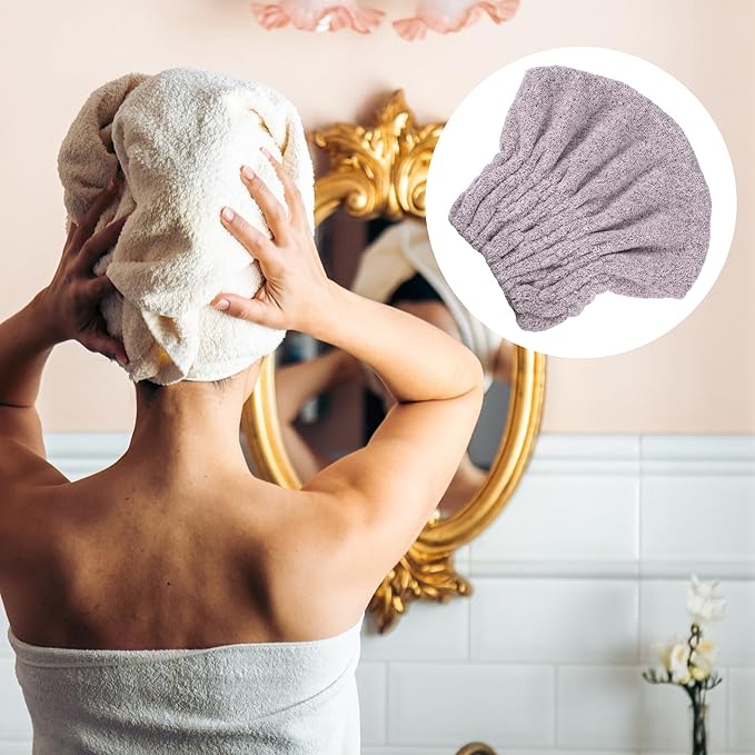 VOCOSTE Charcoal Fiber Hair Drying Towel Dry Cap, Lightweight Strong Absorbent, for After Bath Drying Hair, Purple