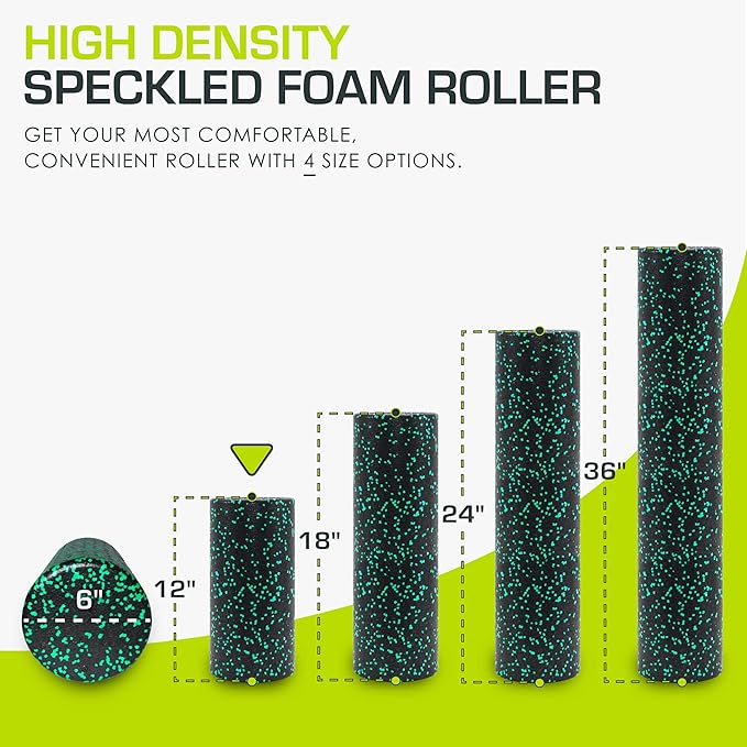 ProsourceFit High Density Foam Rollers Long, Firm Full Body Athletic Massage Tool for Back Stretching, Yoga, Pilates, Post Workout Muscle Recuperation