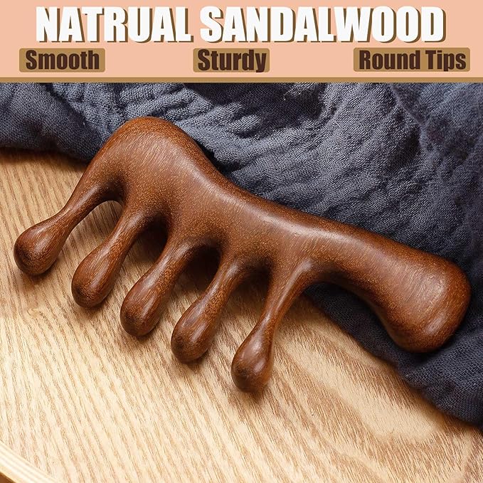 Loc Comb, Loc Comb for Sisterlocks, Wooden Scalp Massager for Scalp Gua Sha - Sandalwood