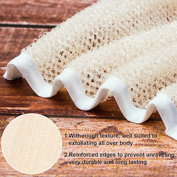 Tatuo 5 Pcs Exfoliating Face and Body Wash Cloths Towel Weave Bath Exfoliating Scrub Massage Bath Cloth for Women and Men, 10.63 x 9.05 Inch (White, Pink, Blue, Gray, Black Edge)