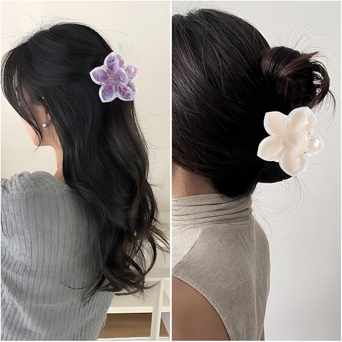 Flower Hair Clips for Women 6 Pcs Hawaiian 2026 New Large Claw Clips Plumeria Large Hair Claw Clips for Thick Thin Hair Beach Hair Accessories for Women Teens