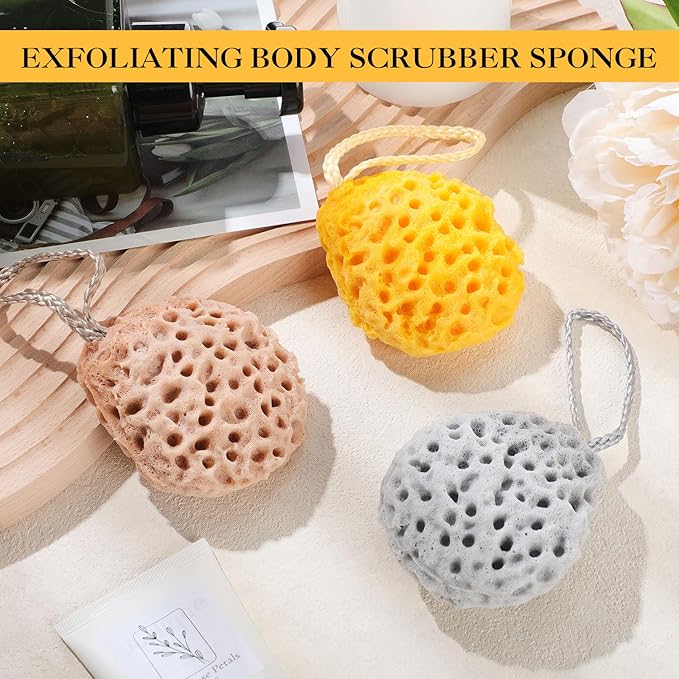 6 Pcs Bath Sponge Deep Cleansing Body Loofah Gentle and Deep Exfoliating Body Scrubber Bath Accessories Men Women Baby Sponge for Bathing Shower (Classic Color)