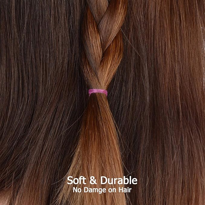 HOYOLS 1/2 Inch Small Rubber Bands for Hair Ties Assorted Rainbow Elastics Mini Reusable Rubberband for Braiding Colorful for Baby Girl Infants Toddler Supplies 1000pcs (S) Latex-Free