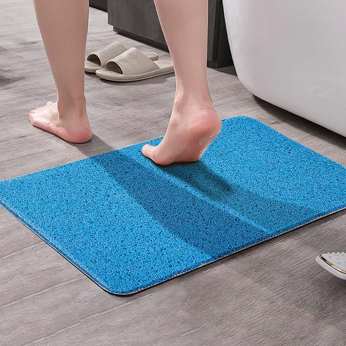 Asvin Soft Textured Bath, Shower, Tub Mat, 24x32 Inch, Phthalate Free, Non Slip Comfort Bathtub Mats with Drain, PVC Loofah Bathroom Mats for Wet Areas, Quick Drying
