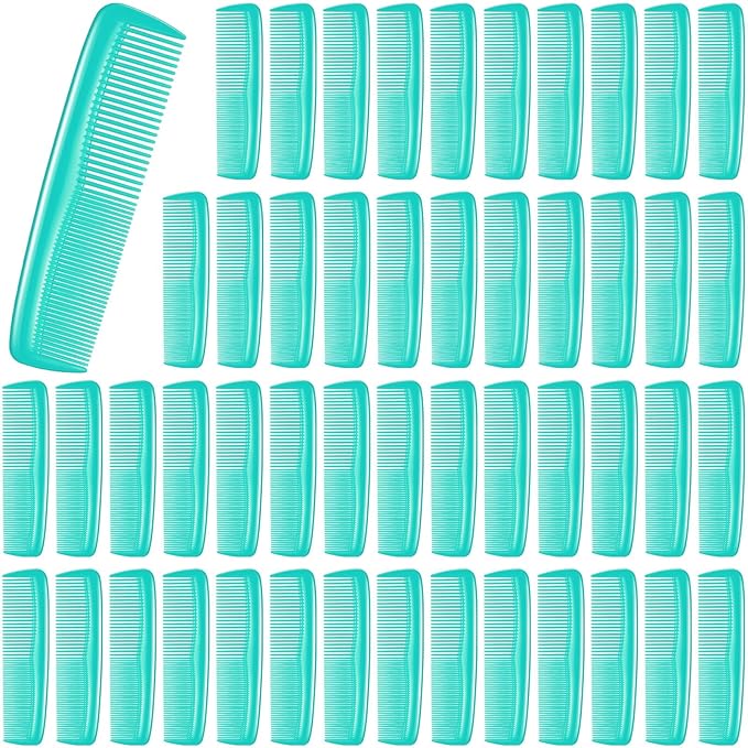 50 Pcs Pocket Combs for Men 5 Inch Cutting with Wide and Fine Teeth Plastic Professional Barber Haircut Small Anti Static Combs for Women Grooming Accessories for Beard(Green)