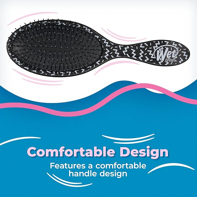 Wet Brush Original Detangler Brush - Squiggle, Hipster - All Hair Types - Ultra-Soft Bristles Glide Through Tangles with Ease - Pain-Free Comb for Men, Women, Boys & Girls (Pack of 3)