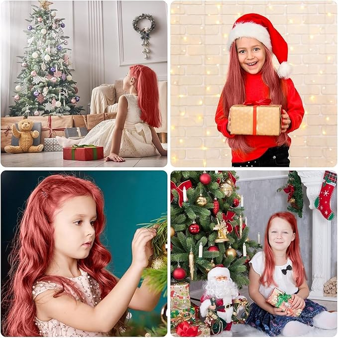 MSDADA New Hair Chalk Comb Temporary Hair Color Dye for Girls with Light Color Hair, Washable Hair Chalk for Girls Age 4 5 6 7 8 9 10 Birthday DIY, Christmas, New Year(Red)