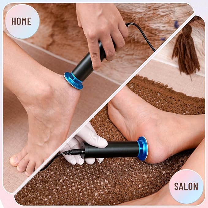 Dermawave Electric Foot File Callus Remover for Feet, Professional Electric Foot Sander Filer Grinder with 60 Sandpaper Discs for Men & Women, Pedicure Tool for Corn Dead Skin Cracked Heel