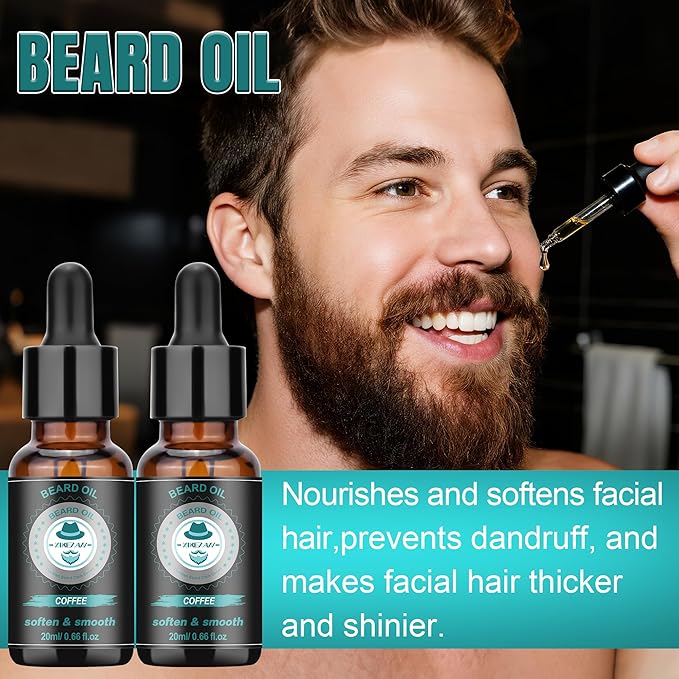 XIKEZAN Husband Dad Gifts, Coffee Beard Kit for Men Care,Cool Stuff Unique Birthday Valentines Fathers Thanksgiving Anniversary Christmas Secret Santa Basket Gift Idea for Men Him Boyfriend Grandpa