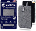 Yiclick Exfoliating Body Scrubber (2 Pack), Body Exfoliator Scrubber, Exfoliating Sponge for Shower Bath, Shower Loofah Luffa Lufa with Handle for Men Women, Dead Skin Exfoliator for Body Scrub