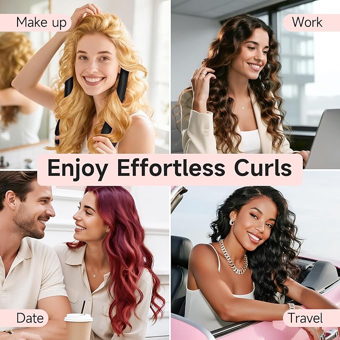 Umisleep 22 Momme Mulberry Silk Heatless Curls Overnight, Heatless Hair Curler to Sleep In, for Women Long Hair, Hair Care Roller Gift Set, Upgraded Soft with Clips & Scrunchies, Black