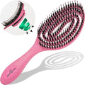 marQus Detangle Boar Brush Women and Men, Exclusive Ultra-Soft Bending Bristles and Body - Glide Through Tangles With Ease For All Hair Types - Women, Men, Wet And Dry Hair, 1pcs Pink Brush