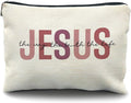 Jesus Cosmetic Bag - Christian Makeup Bag for Women & Girls, Bible Verse Design