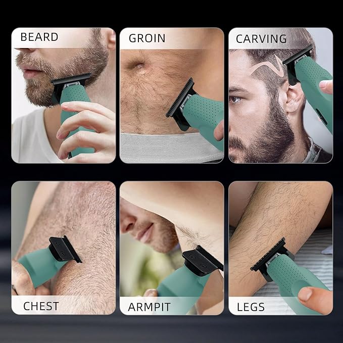 Beard Trimmer for Men Professional Hair Trimmer for Men Hair Clippers Eletric Razor Shavers Zero Gapped T Blade Edgers Liners Cordless Rechargeable Mustache Grooming Kit for Body