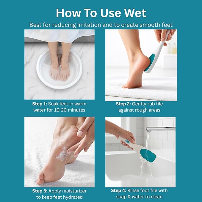 Trim Neat Feet Foot Care Implements Nano Glass Foot File, Hard Skin Remover for Feet, Manual Scraper, Callus Remover, Removes Dead Skin, Smooth Foot Health, Durable Pedicure Tool, Wet Or Dry, 1 Count