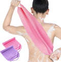 Exfoliating Back Scrubber with Handles for Shower for Women Exfoliating Back Cloth Body Extended Length Scrubber Towel Nylon Stretchable Pull Strap Wash Cloth for Bath Body 2 Pack