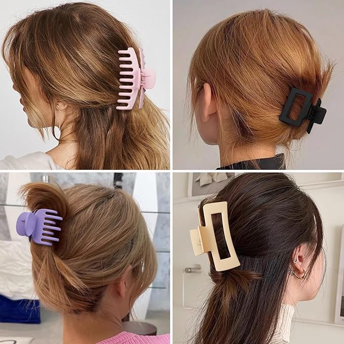 16 Pcs Nonslip Banana Clips for Women - Large and Small Matte Claws with Strong Hold for Thin, Thick, or Curly Hair