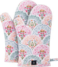 Pot Holders for Kitchen Heat Resistant Hot Pads for Countertops Oven Pot Holders Cotton Potholders for Kitchen Cooking Baking, Extra Long Cotton Cooking Gloves - Mandala - Oven Gloves - 2PCS