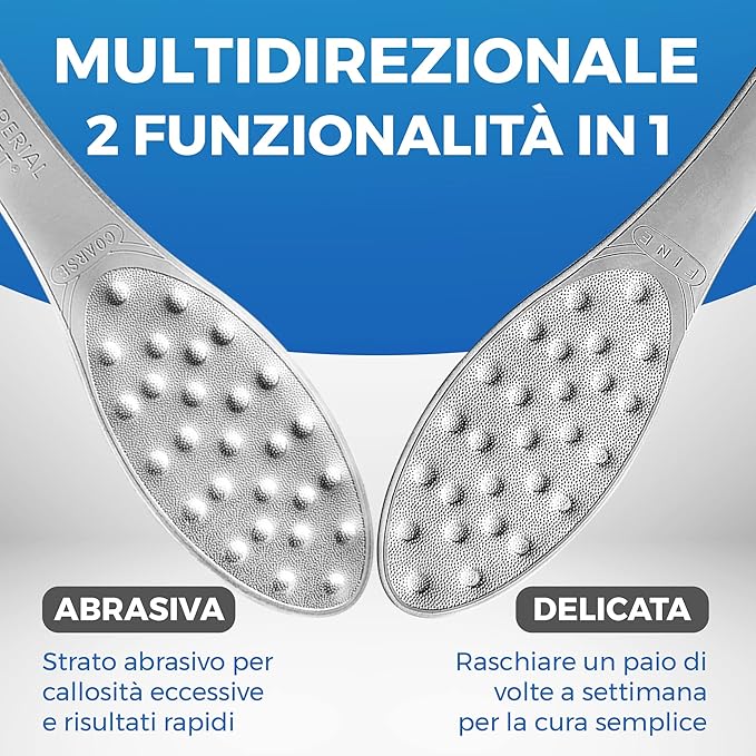 Stainless Steel Foot Scraper | Professional Double-Sided Foot File Callus Remover for Feet | Foot Rasp Scrubber for Wet Or Dry Skin | Easy to Clean Pedicure Tool, Heel Grater for Feet