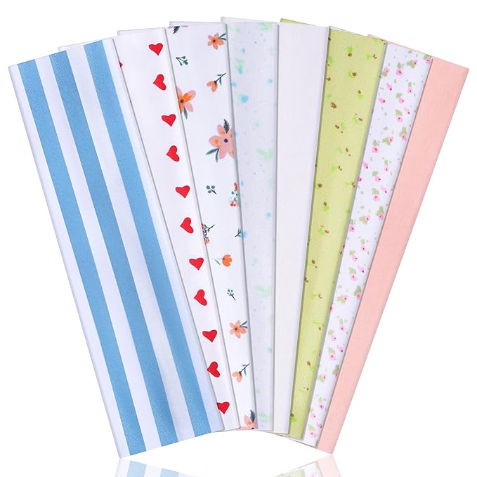 8 Pack Headbands for Women Non Slip - Stylish Sports Hair Bands for Women's Hair - Soft Cotton Cloth Stretchy Headbands for Women for Yoga, Outdoor Exercise Running