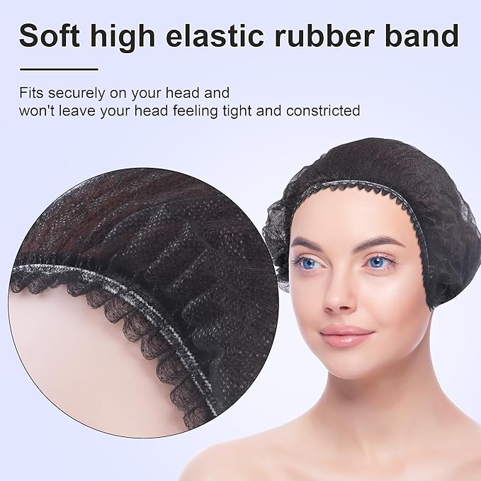 TaShow 120 Pcs Disposable Bouffant Caps, 21 Inches Hair Nets for Women and Men, Polypropylene Non-Woven Hair Nets